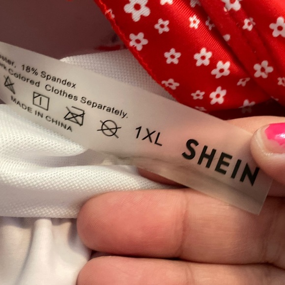 SHEIN Red Polka Dot Off-Shoulder Bikini Set size 1XL - Picture 7 of 7